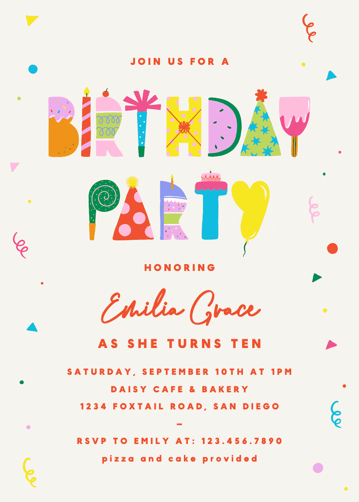Birthday party happy typo - birthday invitation