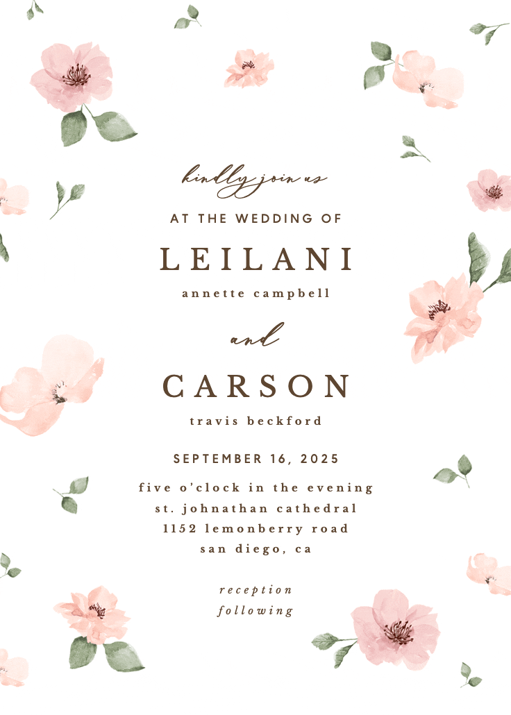 Cherry blossom - wedding invitation