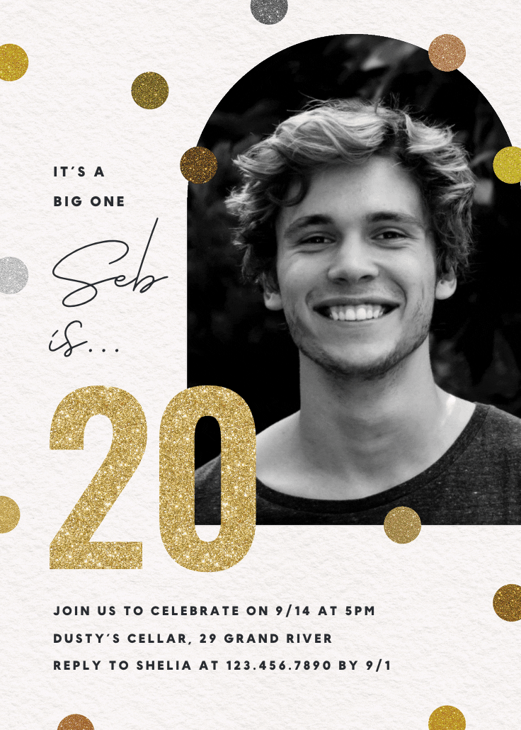 Glitter age - birthday invitation