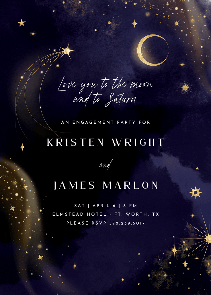 Moonlit glow - engagement party invitation