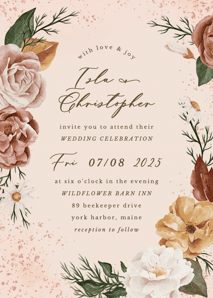 Nocturnal flowers - wedding invitation
