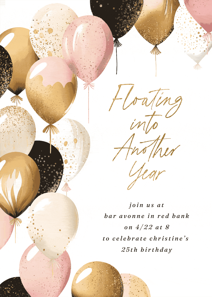 Up, up, and away - birthday invitation