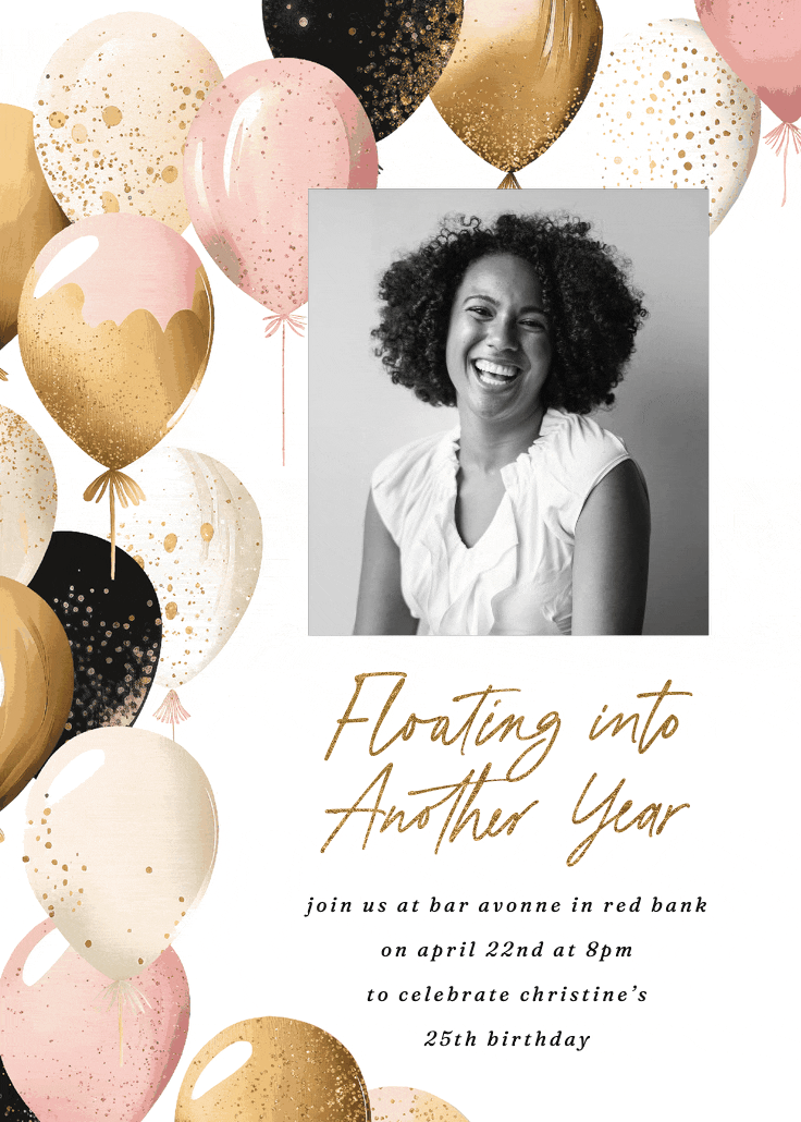 Up, up, and away photo - birthday invitation