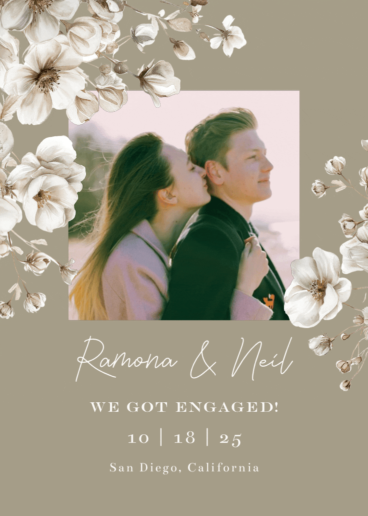 White and gold - engagement announcement