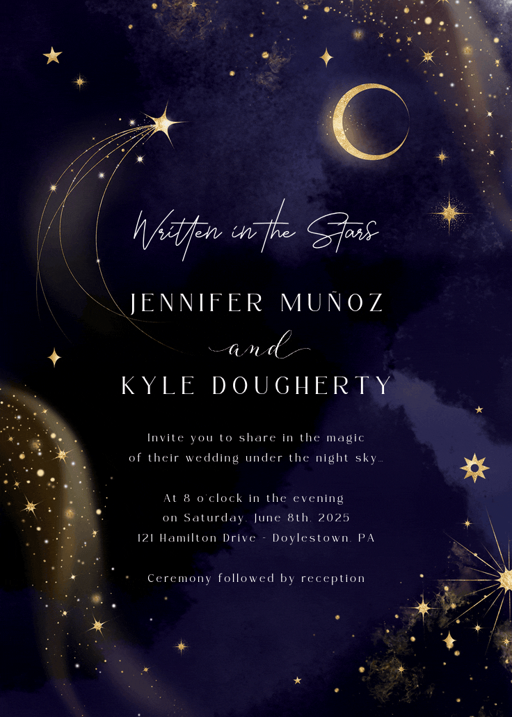 Written in the stars - wedding invitation