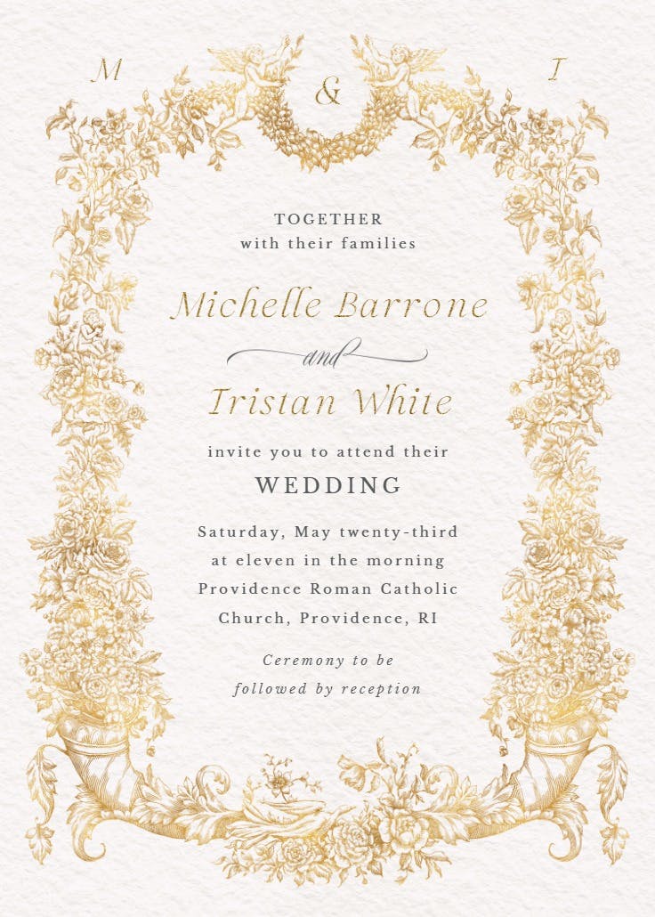 Baroque blooms - wedding invitation