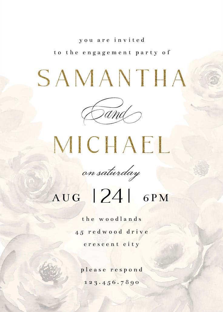 Big flower - engagement party invitation