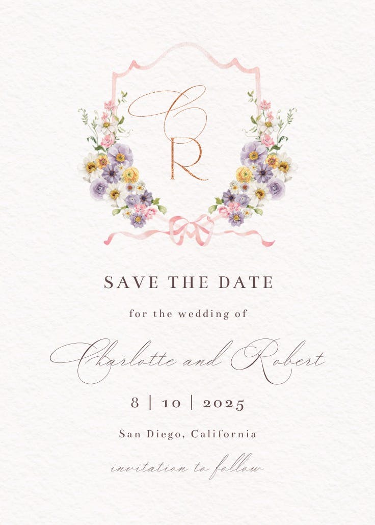 Blooms all around - save the date card