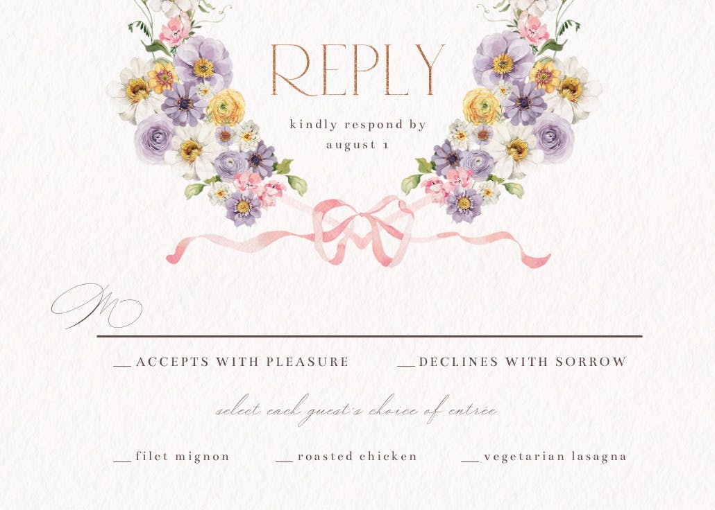 Blooms all around - rsvp card