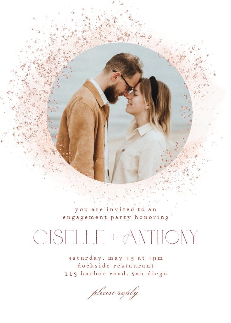 Blush gold spots - engagement party invitation