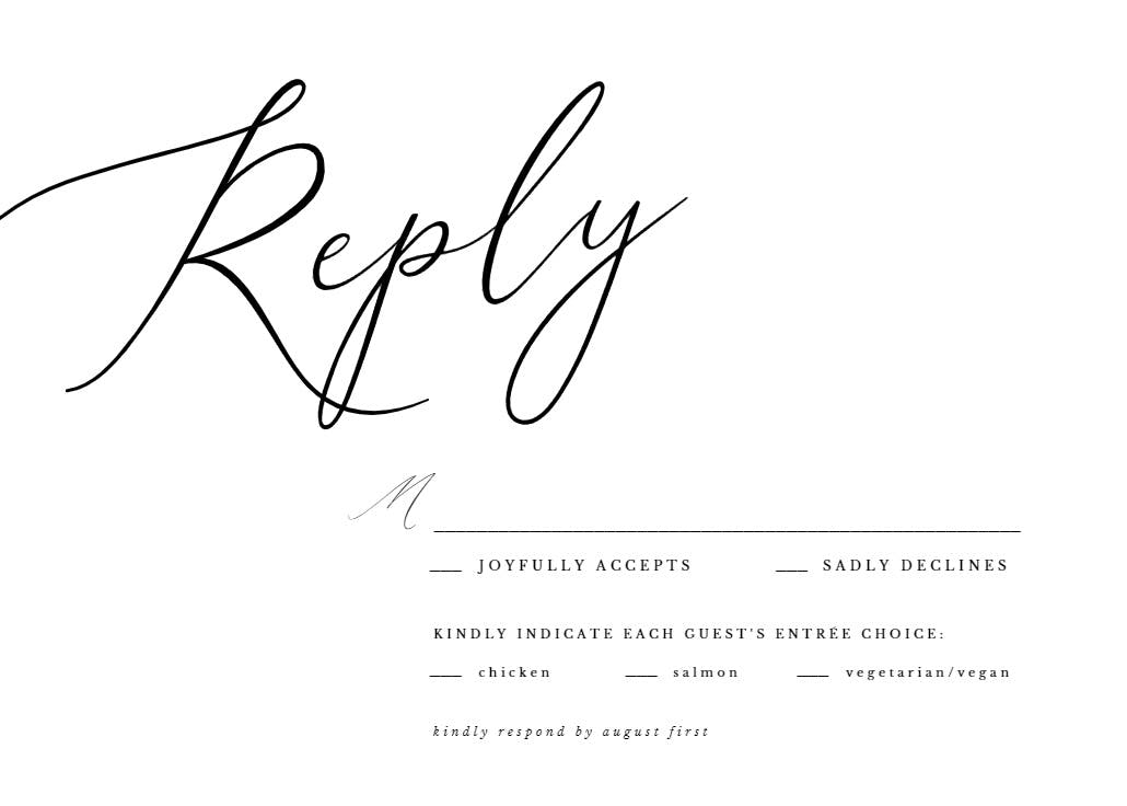 Bold bellisia - rsvp card