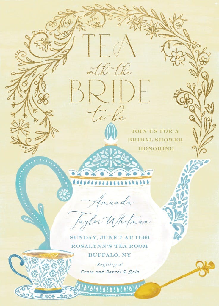 Bride's tea - bridal shower invitation