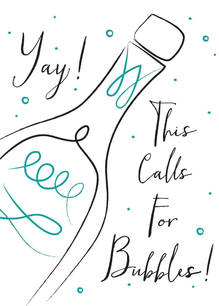 Calls for bubbles - engagement congratulations card