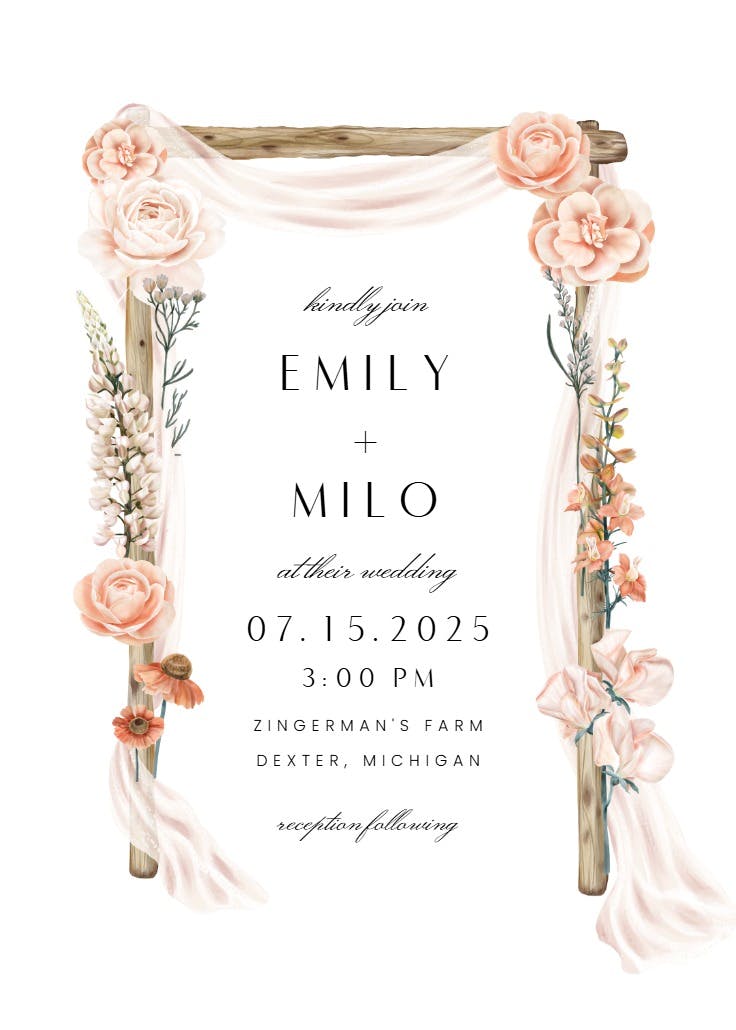 Carefree canopy - wedding invitation