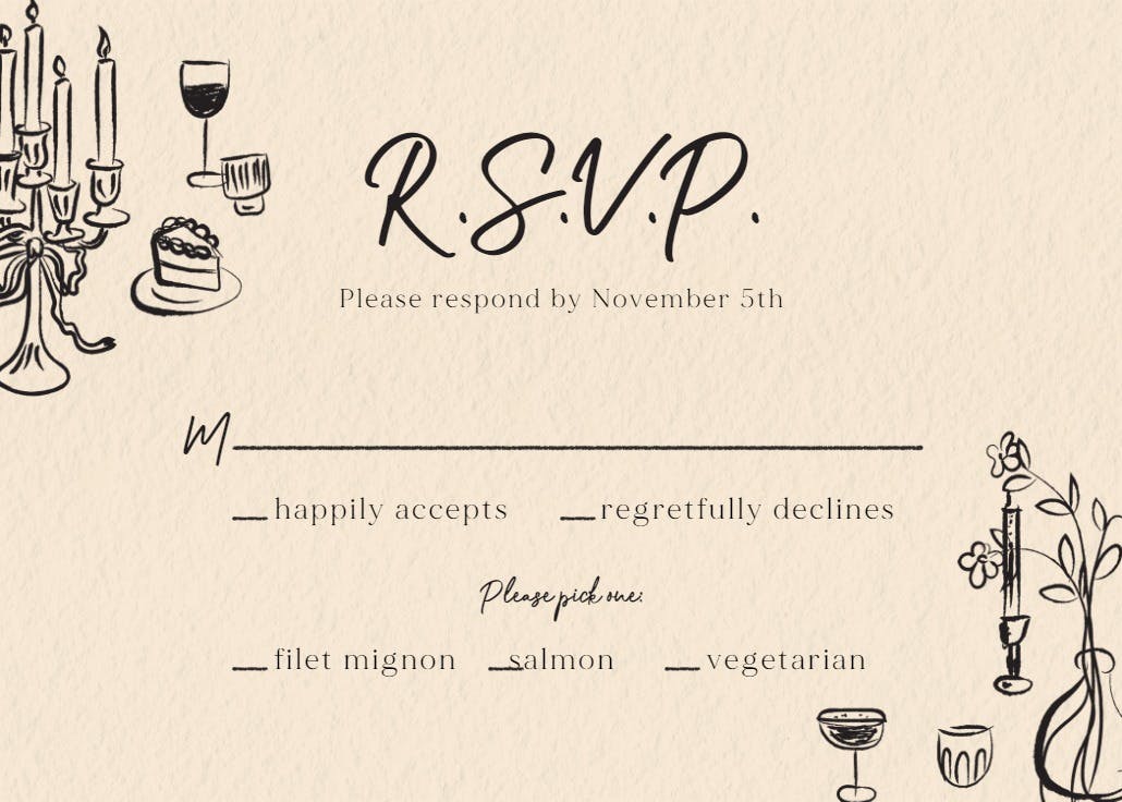 Charming ceremony - rsvp card