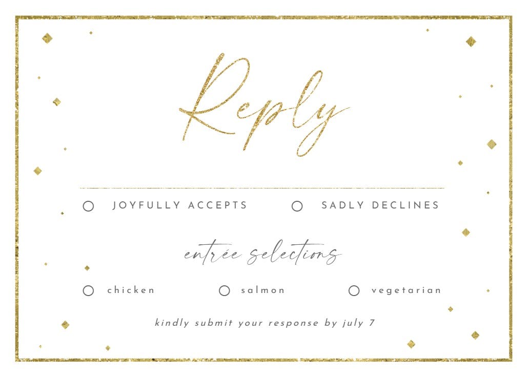 Diamond day - rsvp card