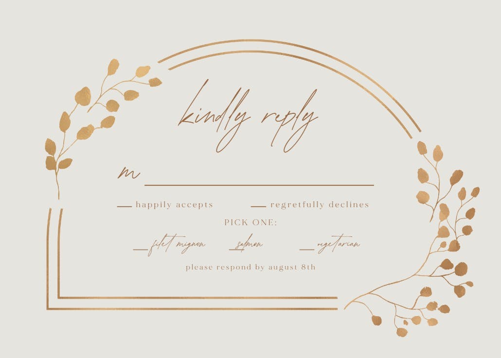 Eucalyptus leaves - rsvp card