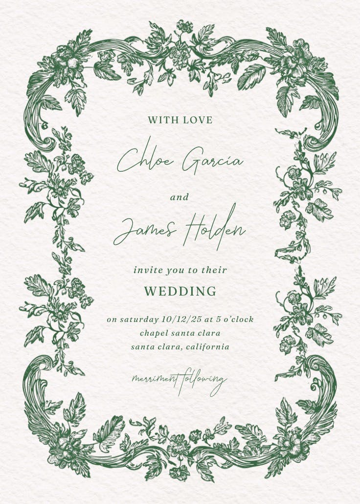 Evergreen faith - wedding invitation