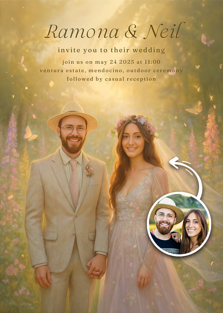 Fantasy love - wedding invitation