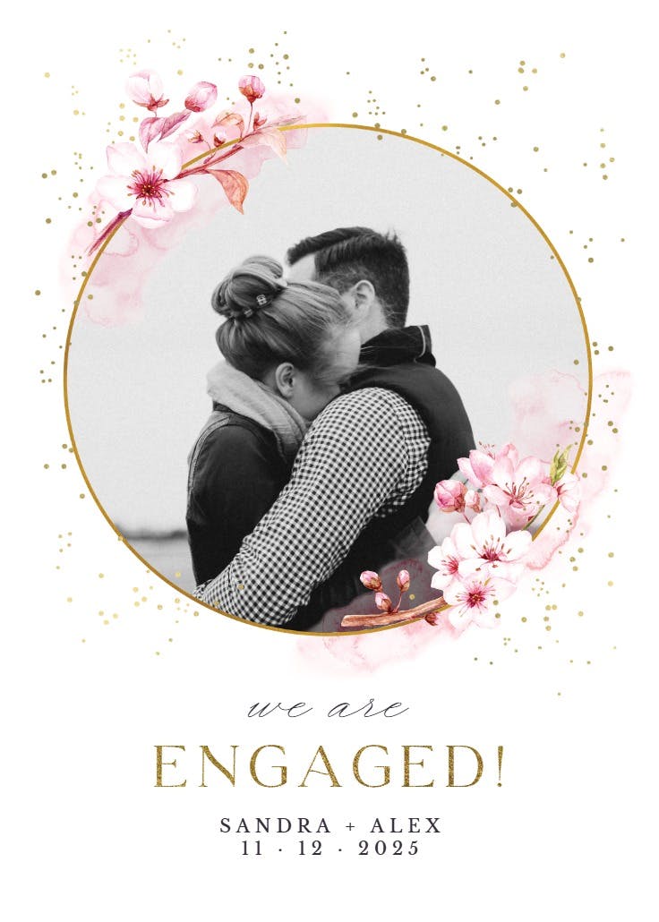 Floral sakura - engagement announcement