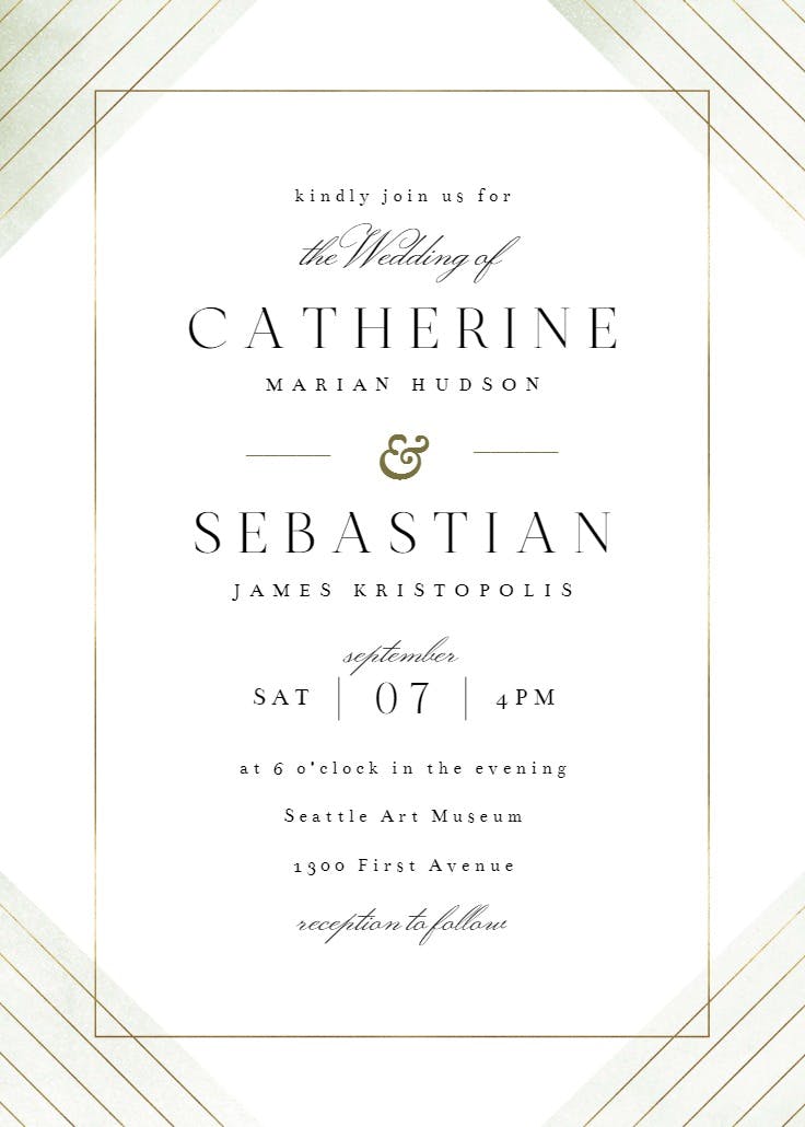 Frame & lines - wedding invitation