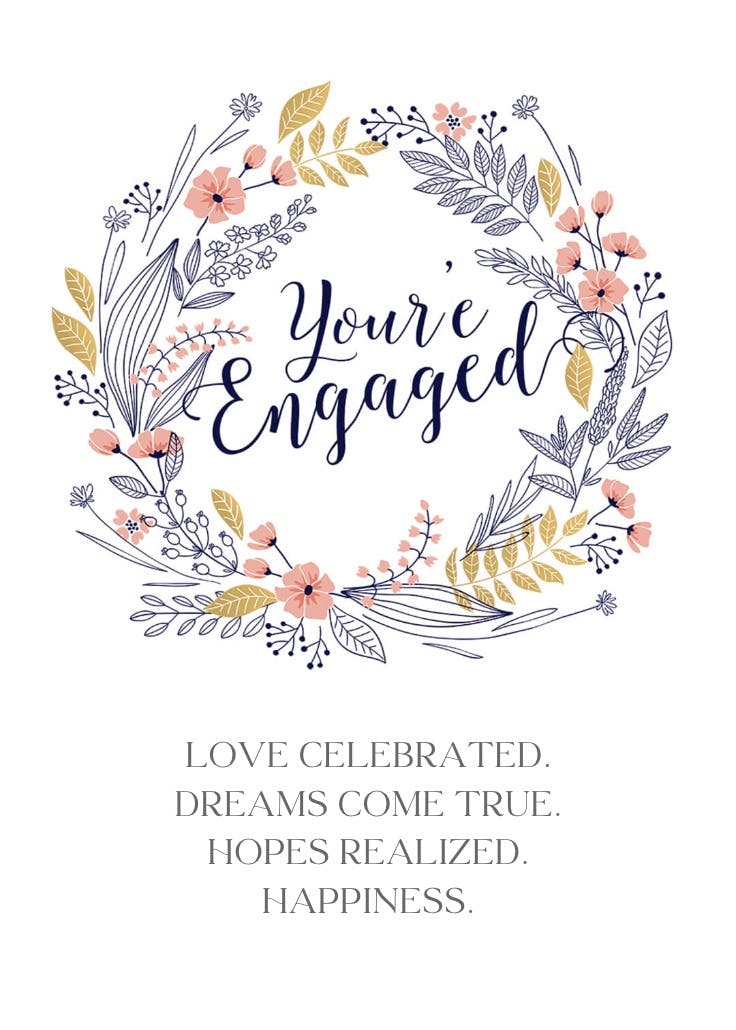 Full hearts - engagement congratulations card