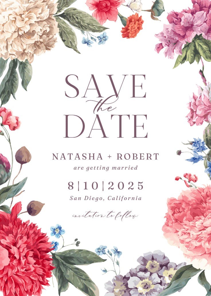 Garden glory - save the date card