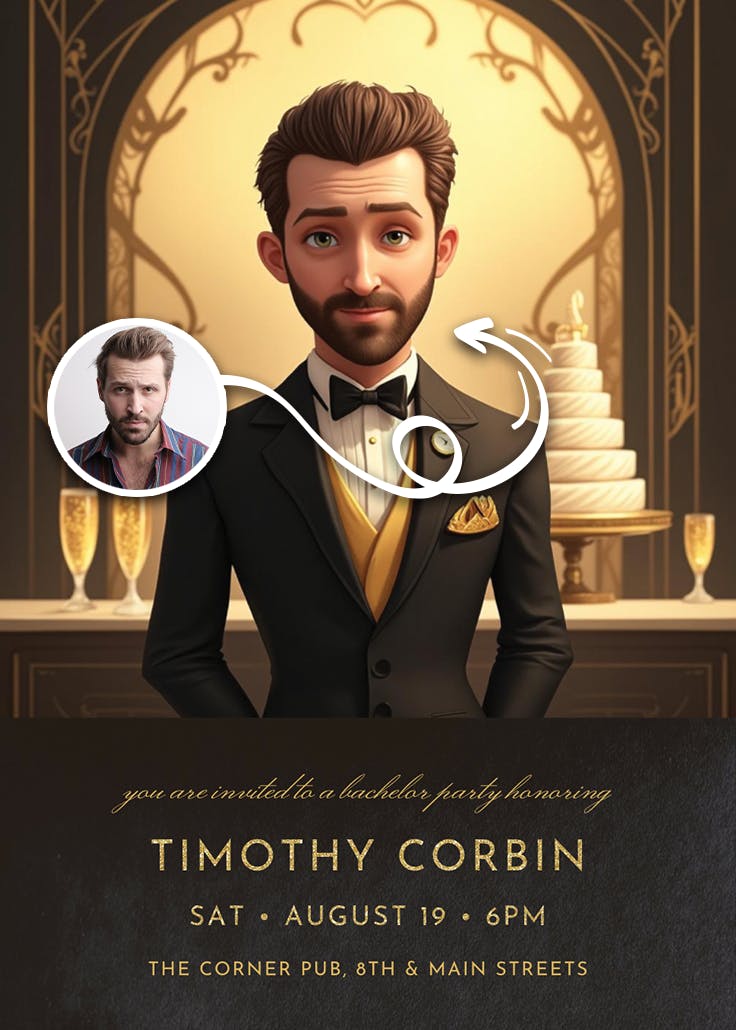 Gatsby magic - bachelor party invitation