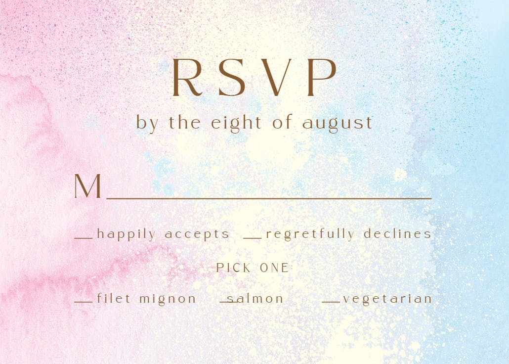 Gentle pastels - rsvp card