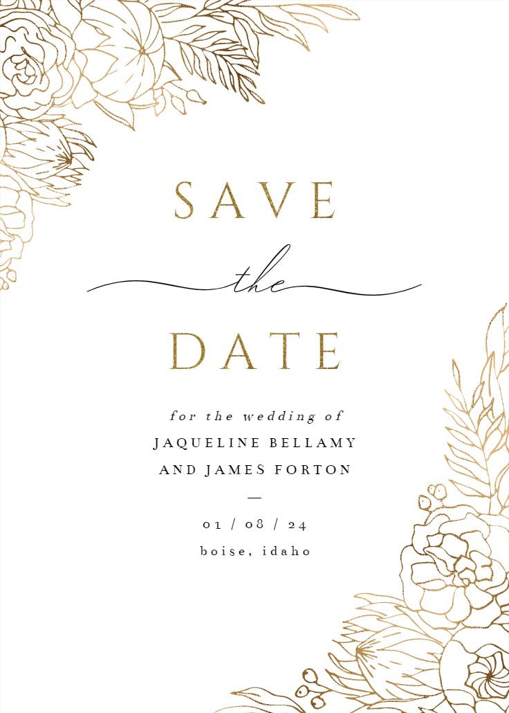 Gilded lines - save the date card
