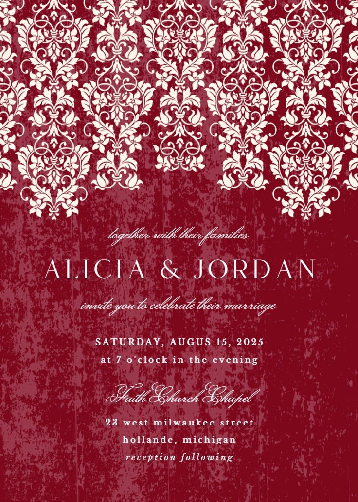 Glamor lace - wedding invitation