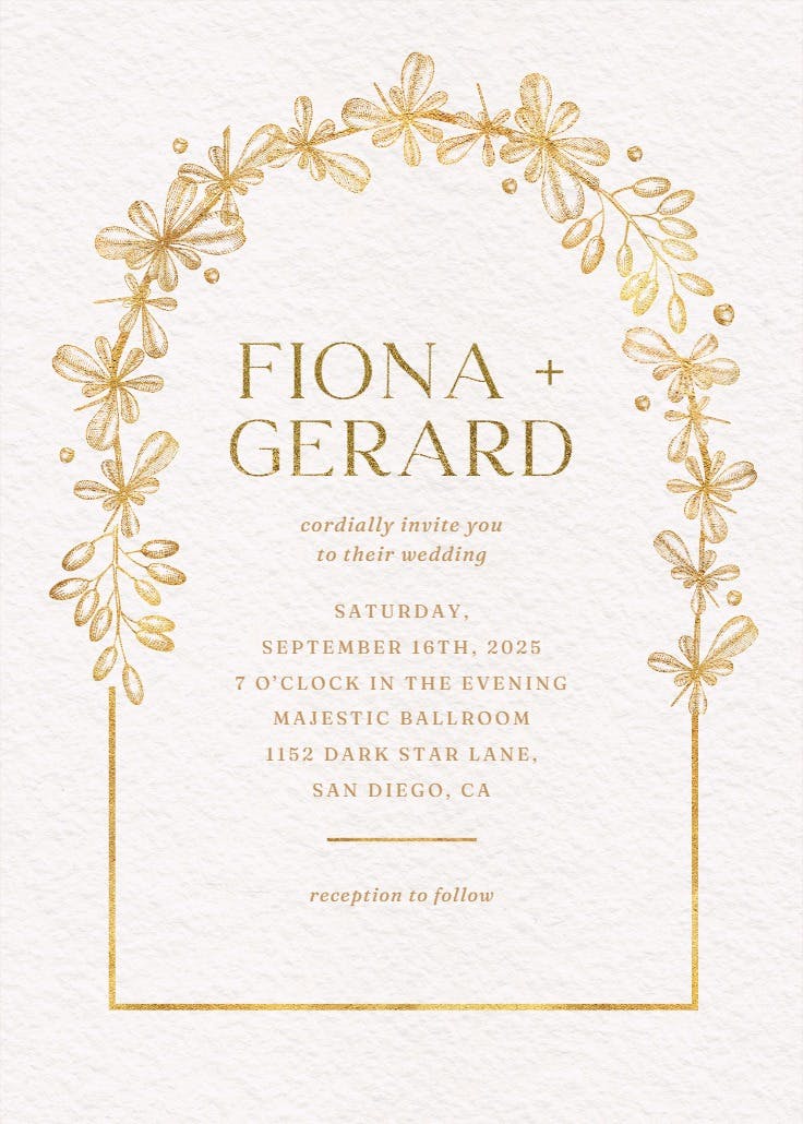 Gold autumn - wedding invitation
