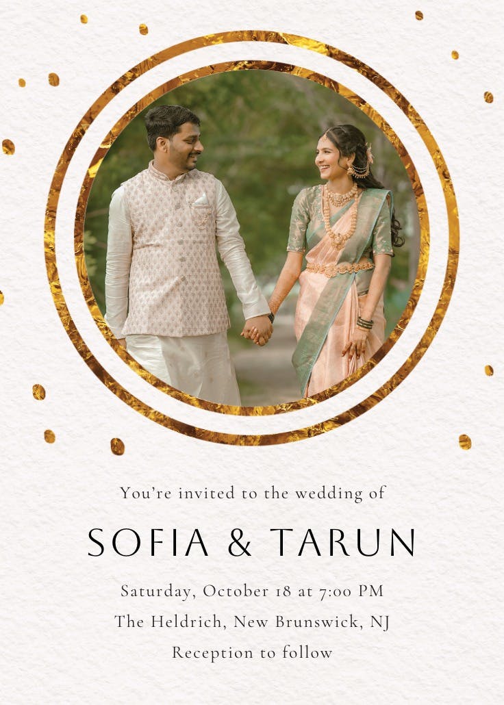 Golden minimalism - wedding invitation