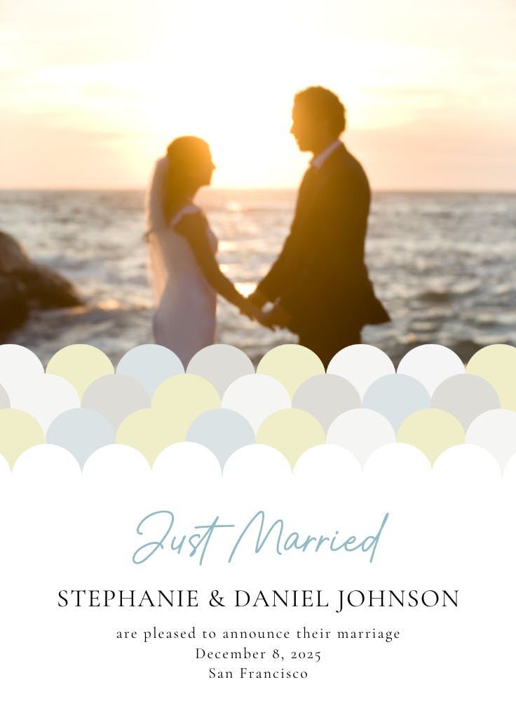 Light scallops - wedding announcement