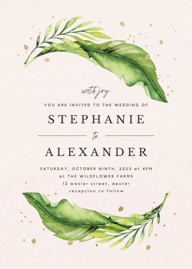 Magical greenery - wedding invitation
