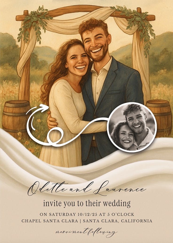 Meadow arch - wedding invitation