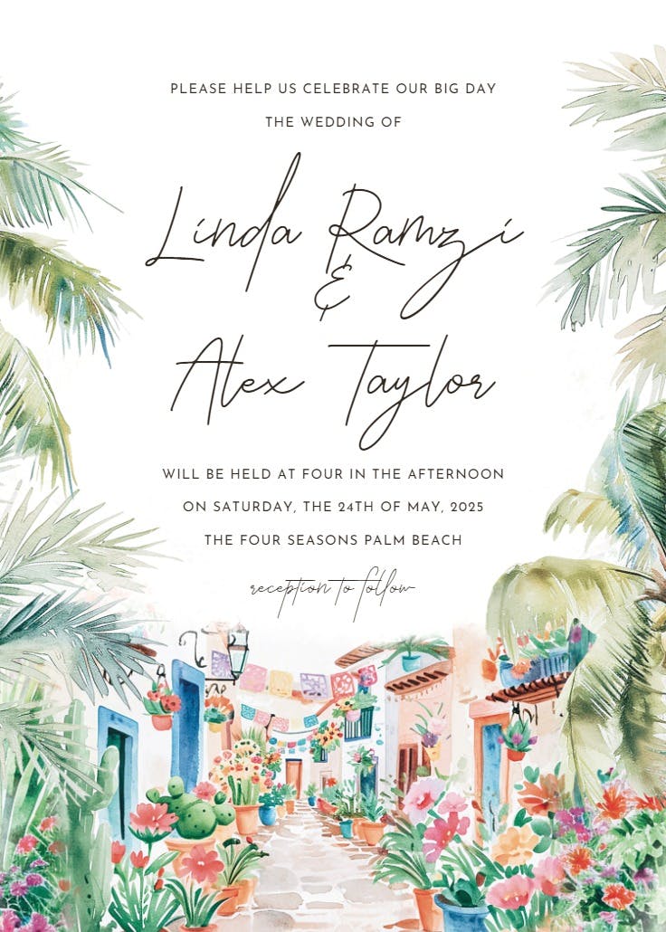 Mexican scenery - wedding invitation
