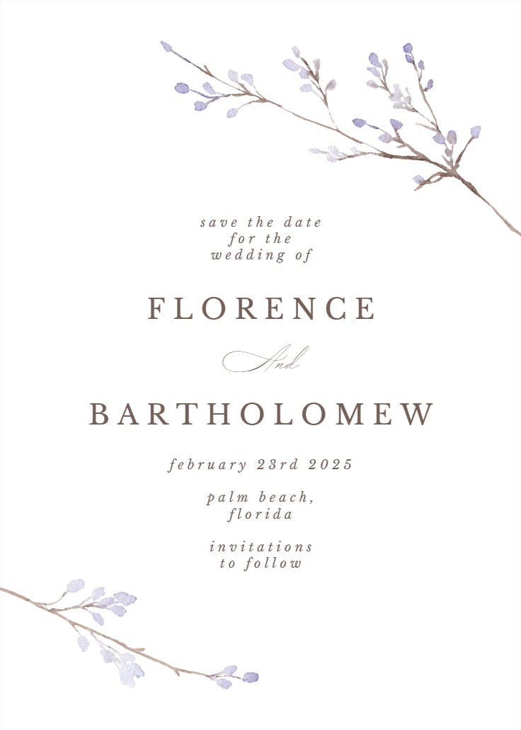 Minimalist peri - save the date card