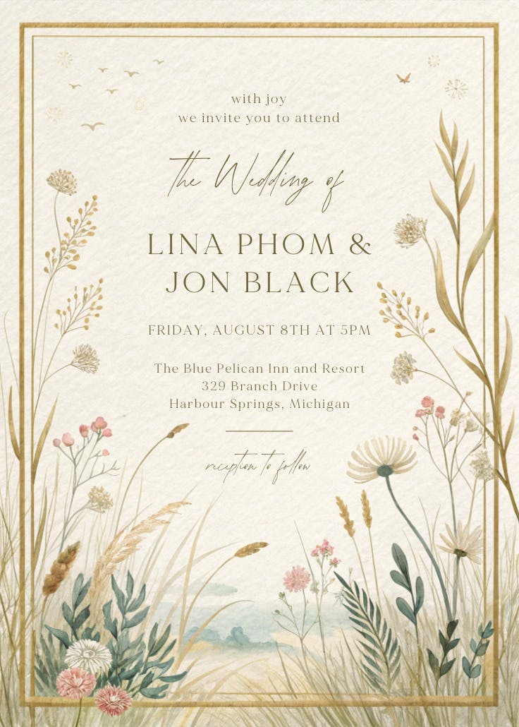 Nature's vows - wedding invitation