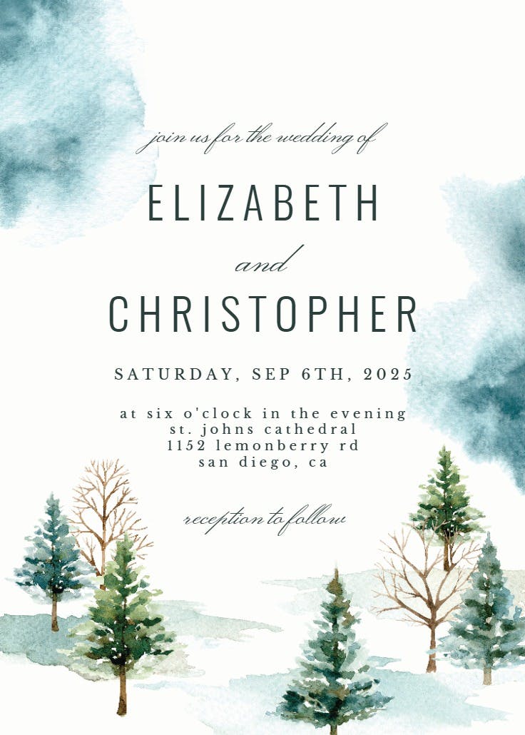 Noel christmas town - wedding invitation