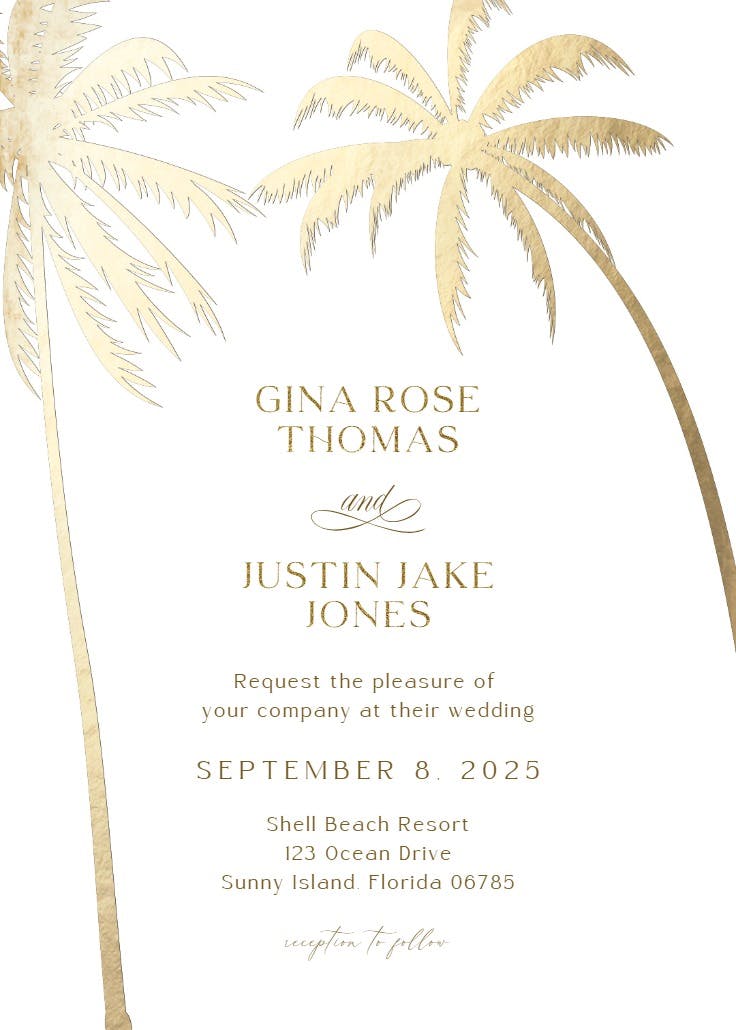 Palm trees - wedding invitation