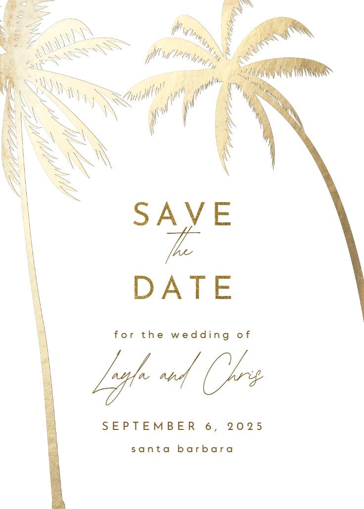 Palm trees - save the date card