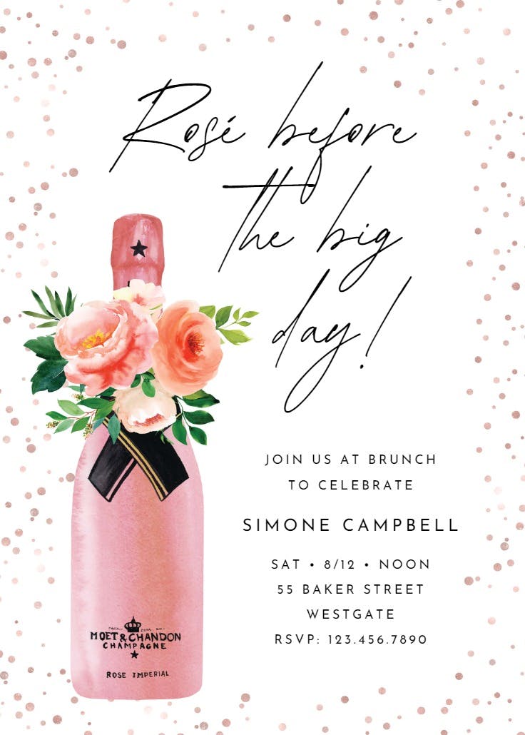 Pink champagne - bridal shower invitation