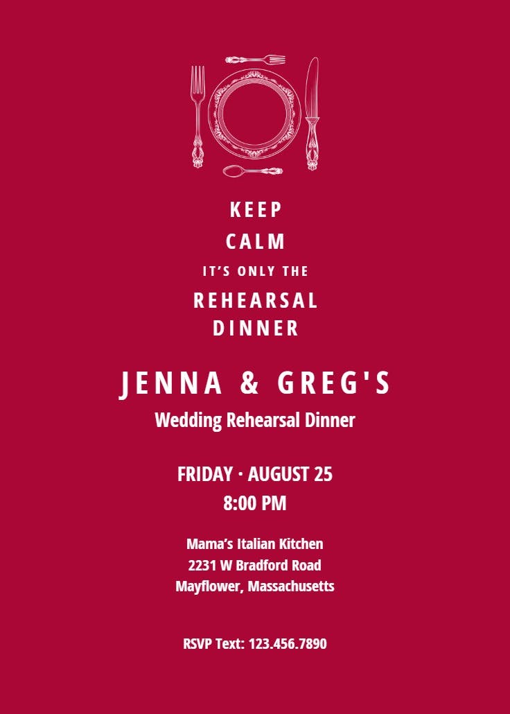 Prelude party - rehearsal dinner party invitation