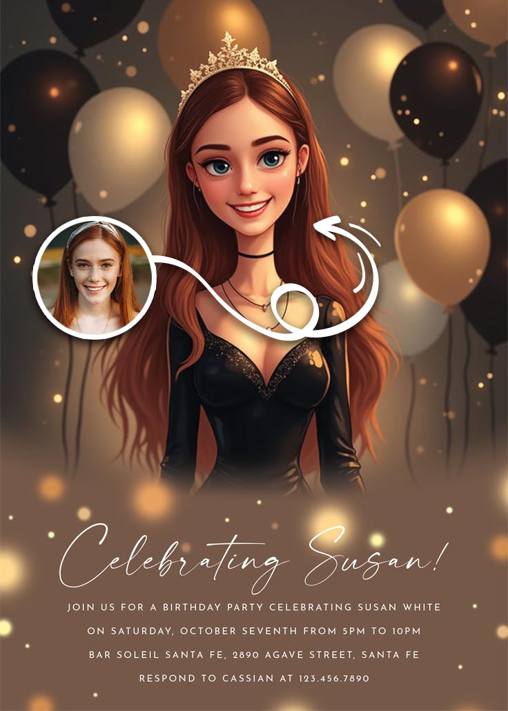 Royal glow - birthday invitation