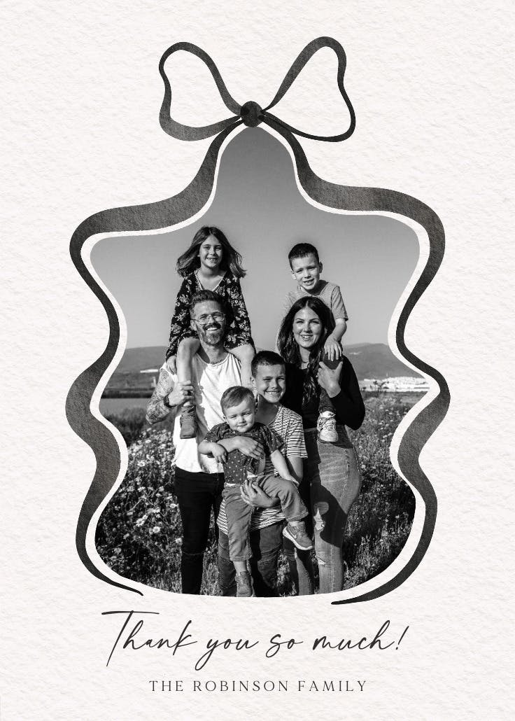 Simple bow - wedding thank you card