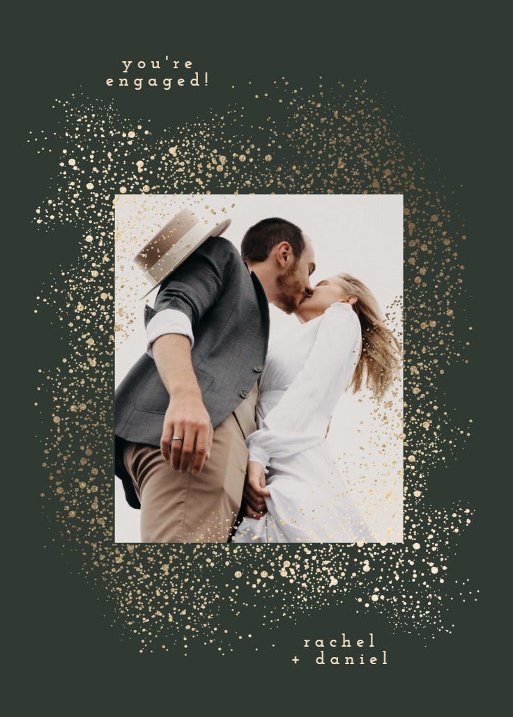 Snowy blast - engagement congratulations card