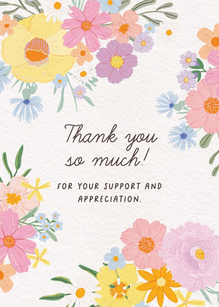 Stylized blooms - wedding thank you card