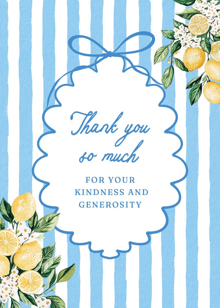 Sun-kissed siestas - wedding thank you card