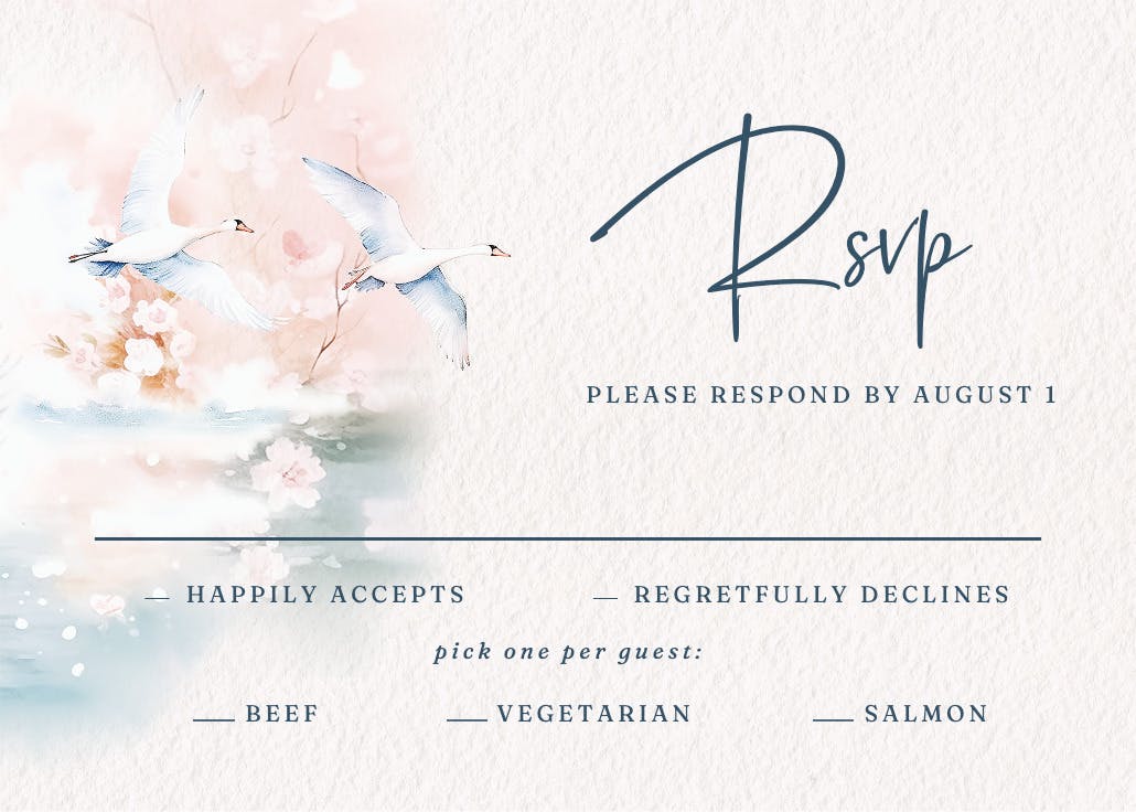 Swan story - rsvp card